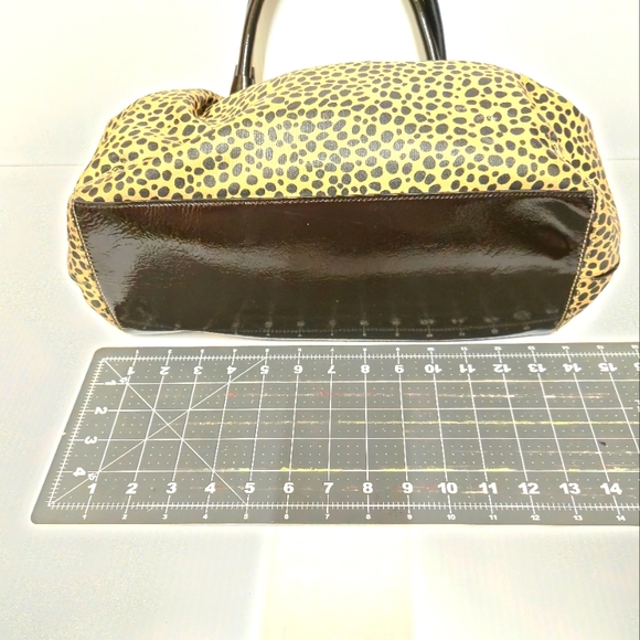 Kate Spade Vintage Shoulder Bag Animal Print Patent Leather Straps Red Interior - Picture 6 of 13